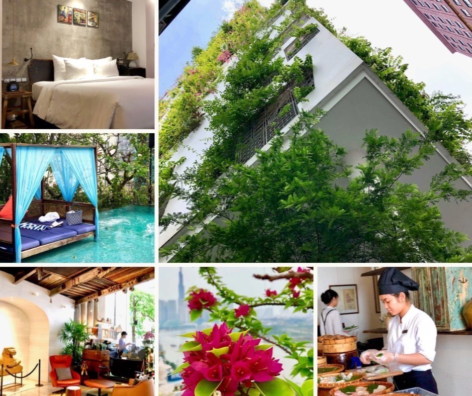 The Myst Dong Khoi er en grønn oase midt i storbyen Ho Chi Minh. Lekre rom, takterrasse med basseng, grønne planter dekker fasaden og restaurant med vietnamesisk mat.