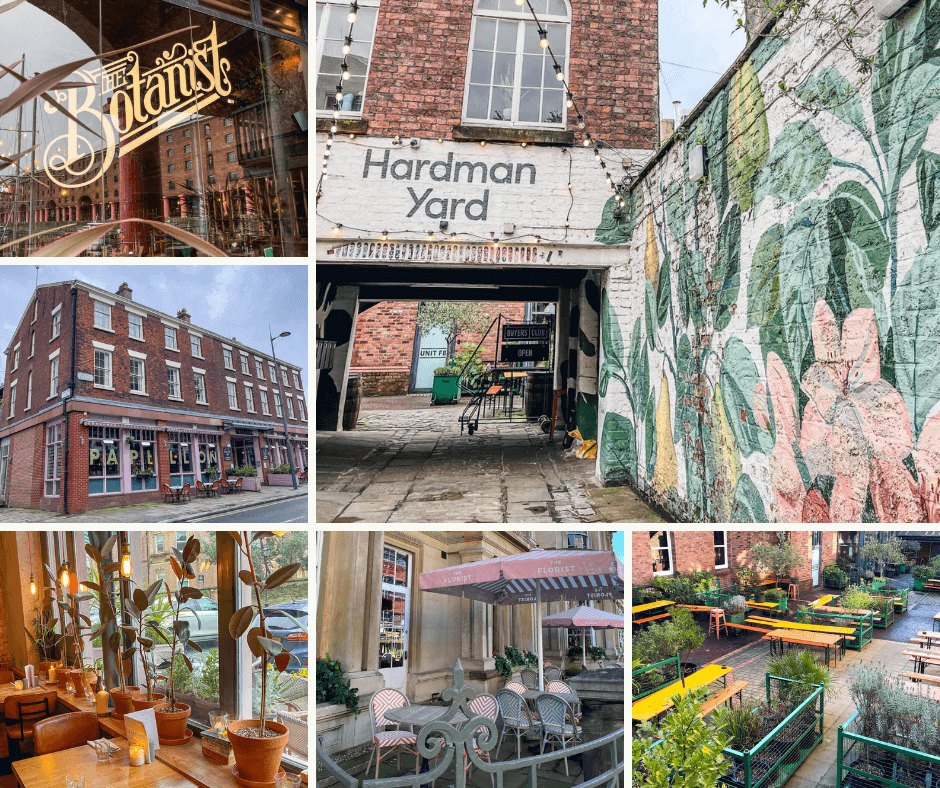 Spisesteder - puber og restauranter rundt Hope Street og Hardman Yard p&aring; helgetur