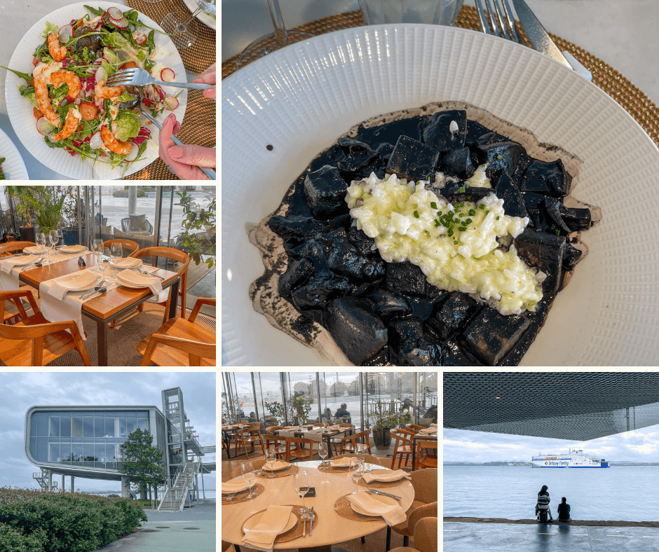 Utsikten fra Café Centro Botin er magisk og den svarte blekkspruten jeg fikk servert gjorde et stort inntrykk. Foto: Merete Moen