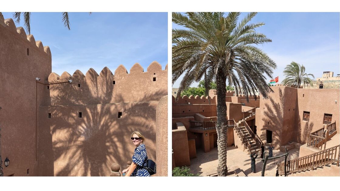 Det nesten rosa slottet Taqah Castle i Oman.