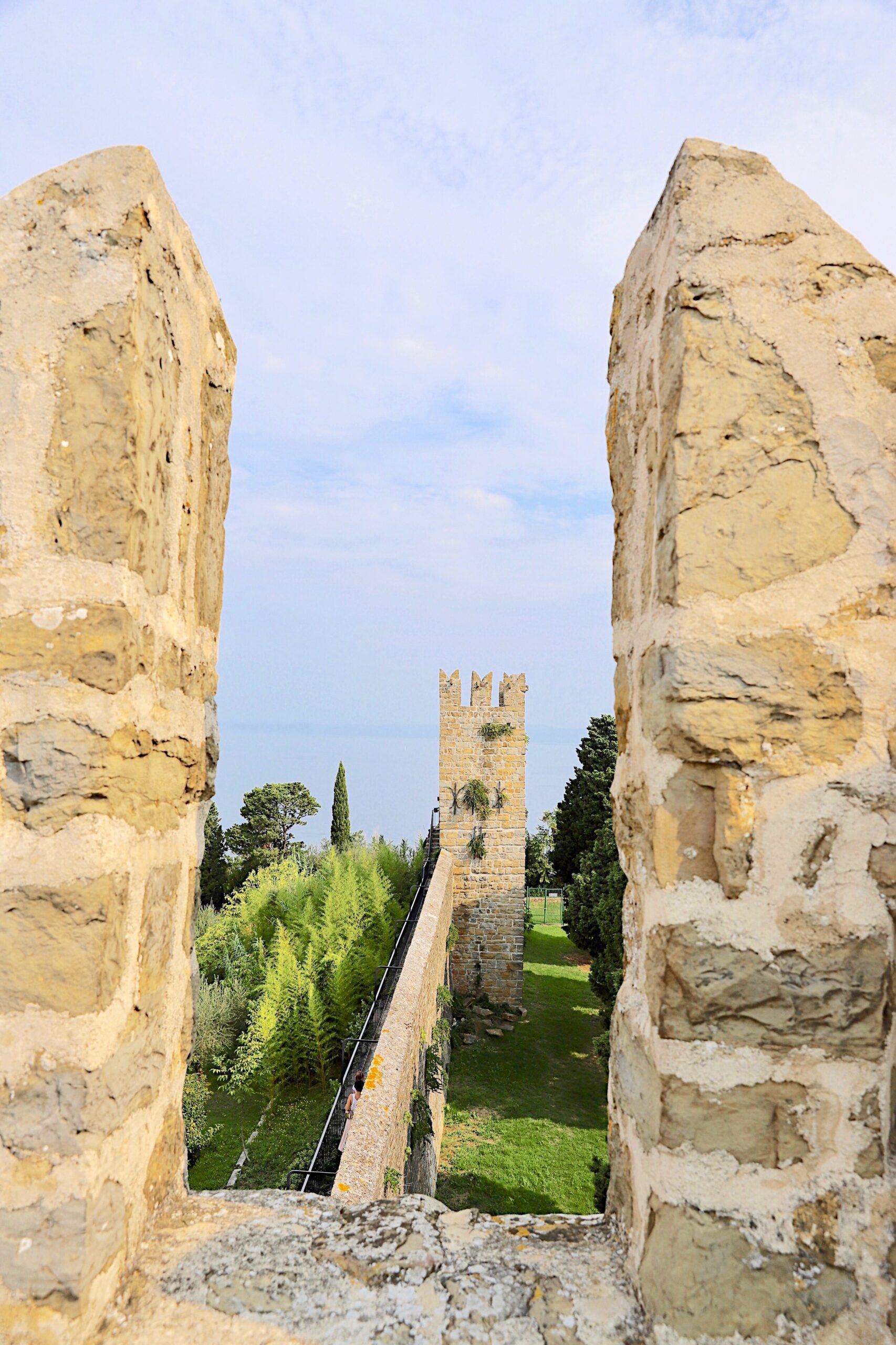 Slottet med borg i Piran Slovenia.