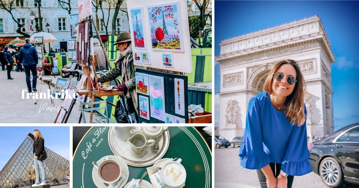 Louvre, Triumfbuen, Montmartre, kaffe i Paris. 