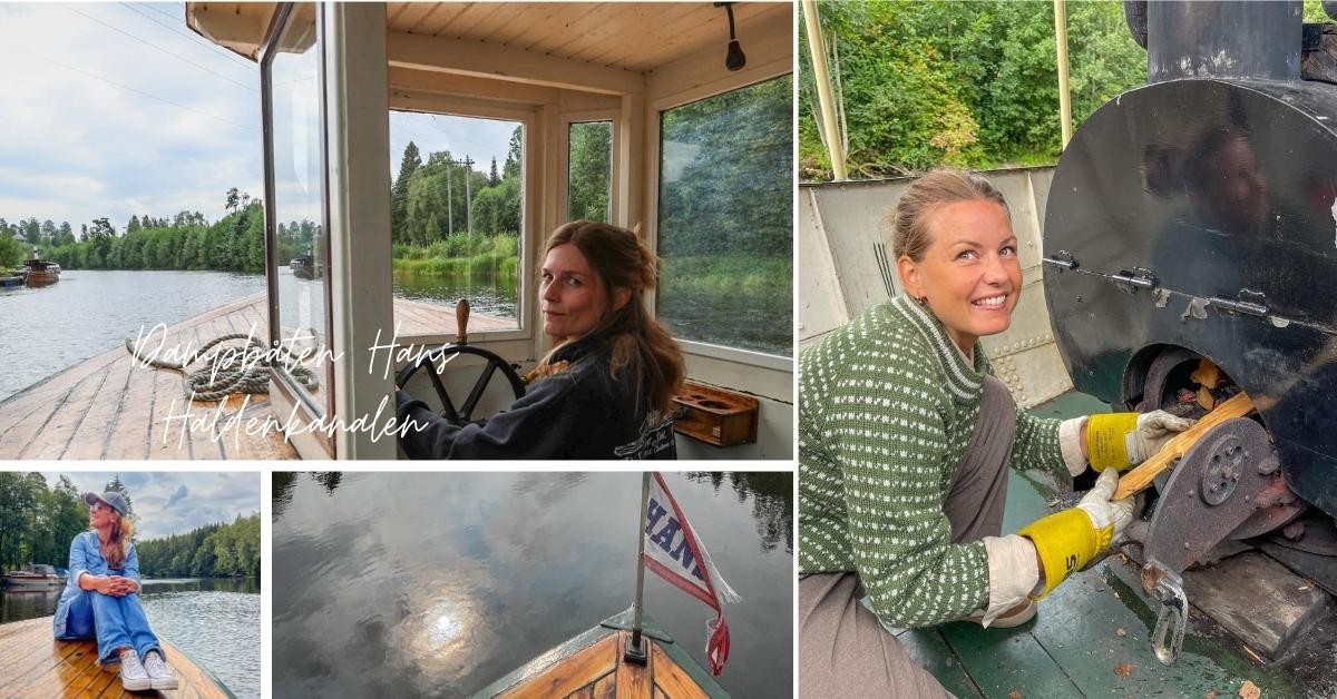 Dampbåten Hans i Ørje jeg fikk være med søstrene Ida og Maria på båttur.