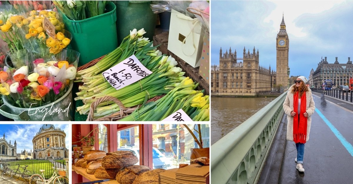 Reise til Storbritannia: collage fra England med London, Oxford og storbyopplevelser