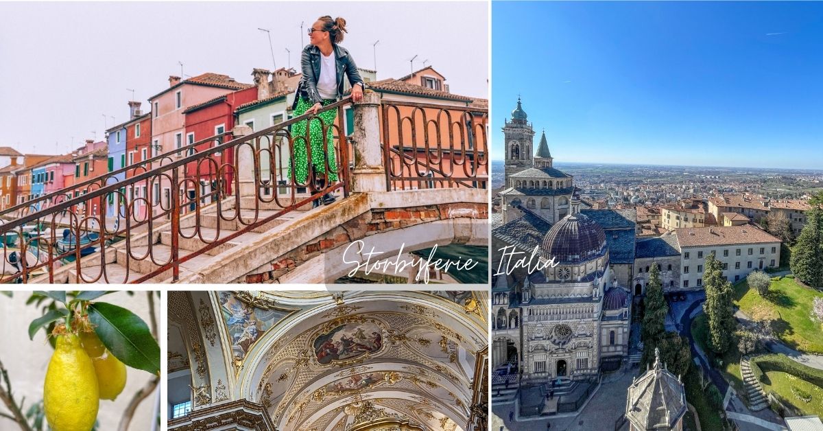 Storbyferie Italia, katedralen i Bergamo og fargerike hus i Burano.