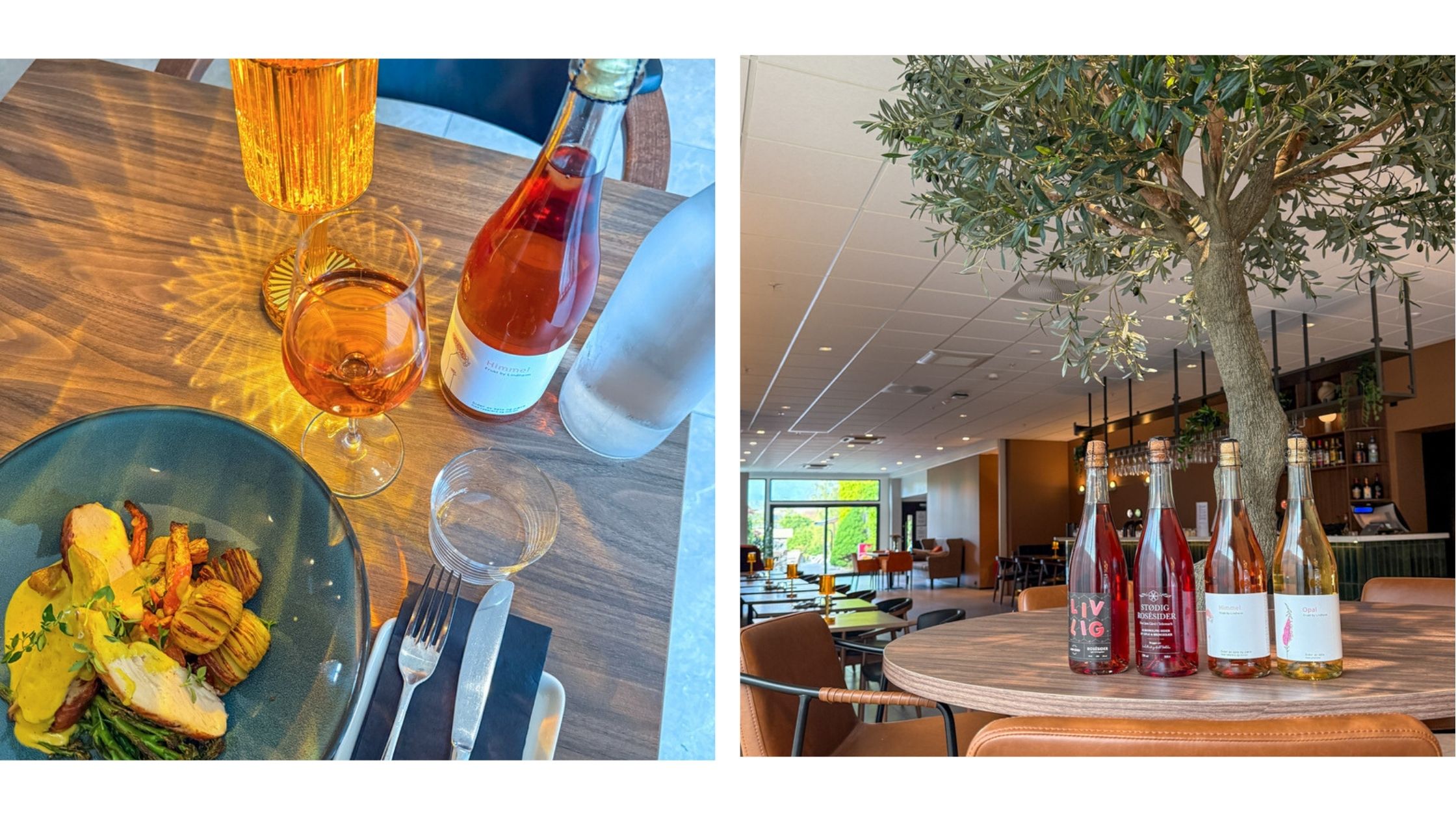 Lokalmat og sider fra Fruktbygda i restauranten