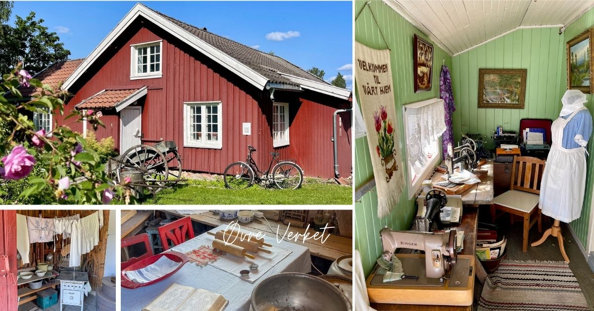 Ovre Verket arbeiderboliger Ulefoss i Telemark med trehus innredet slik de opprinnelig var.