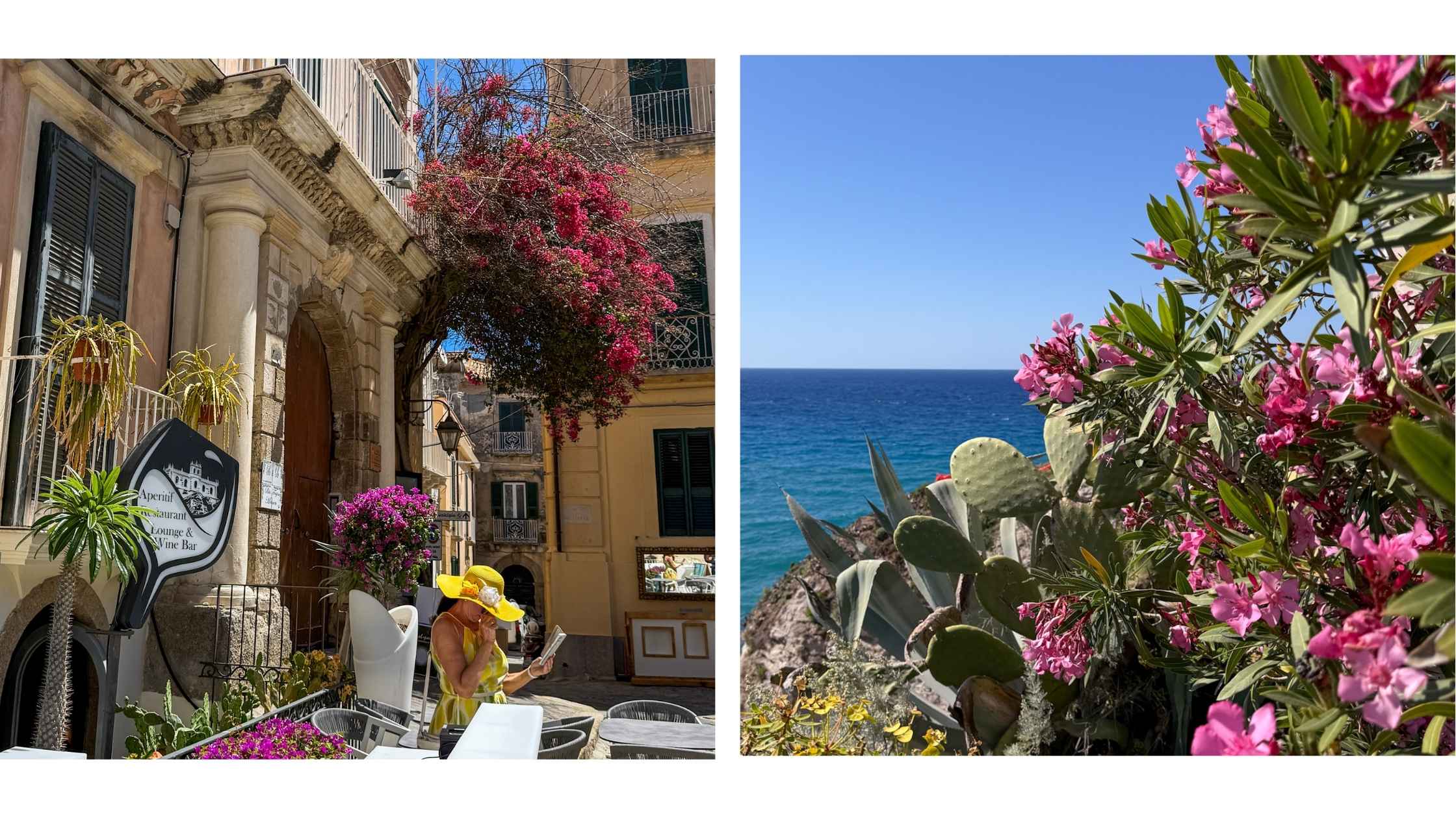 Blomster, hav og sjarmerende gamleby i Tropea Calabria