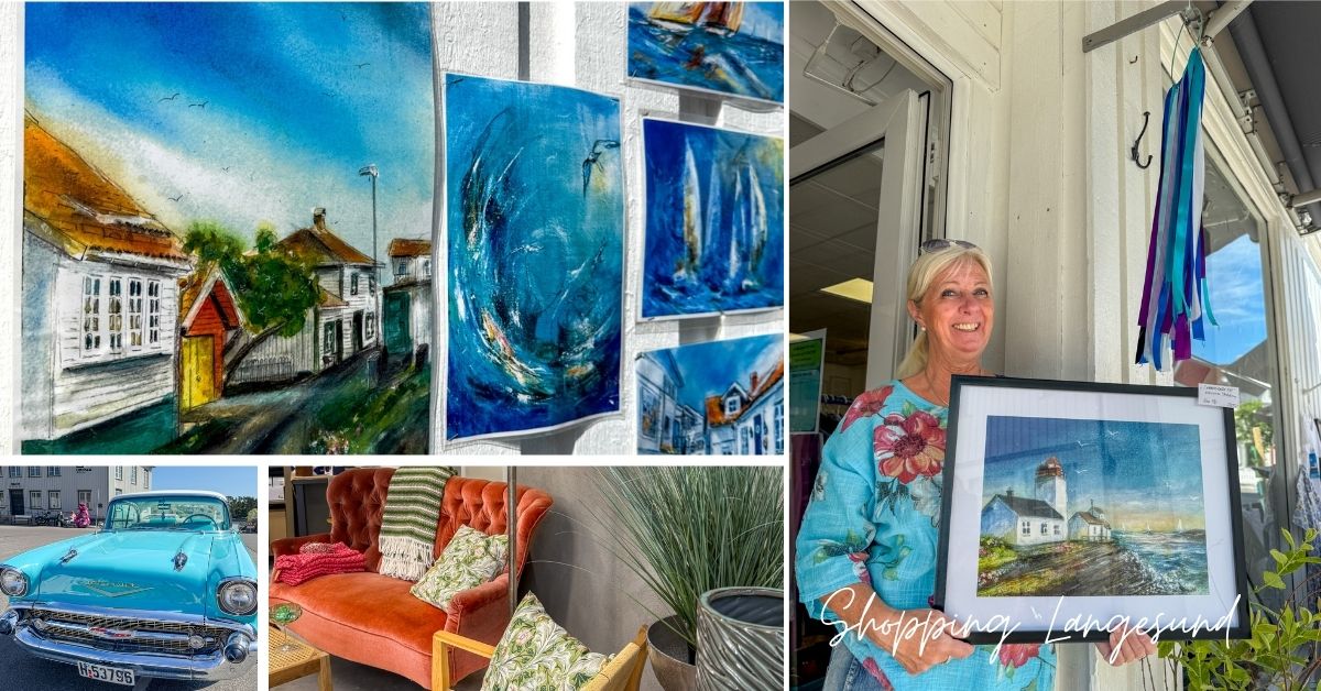 Shopping I Langesund interiorbutikk og kunstgalleri.