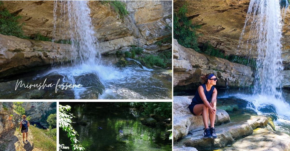 Mirusha waterfalls I Kosovo. Dame på på tur i vakker natur. 