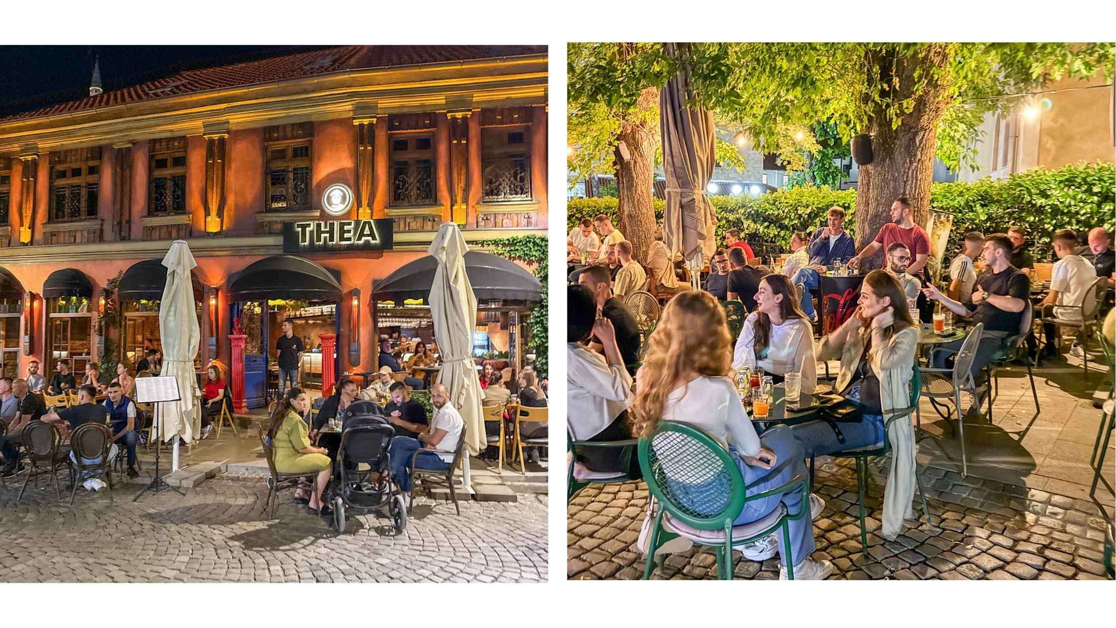 Uteliv i Prizren. Folk i alle aldre på byens utekafeer. 
