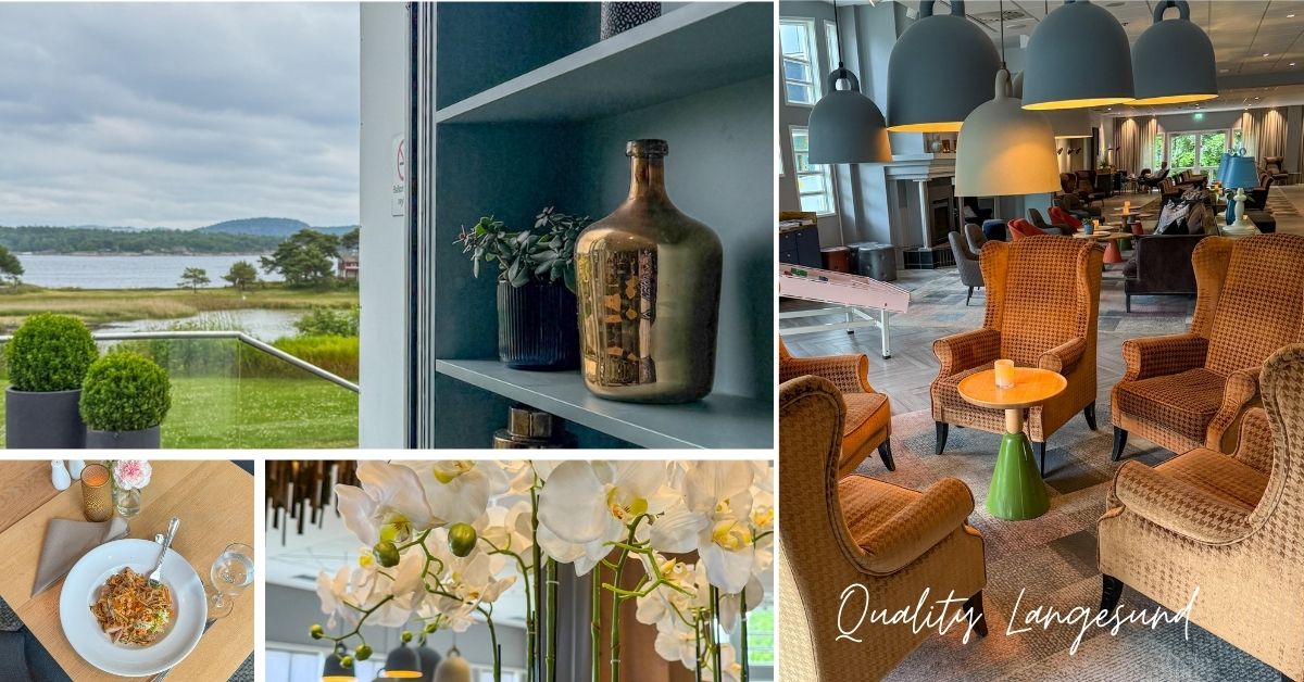 Interiør og utsikt Quality Hotel Skjærgården Langesund.