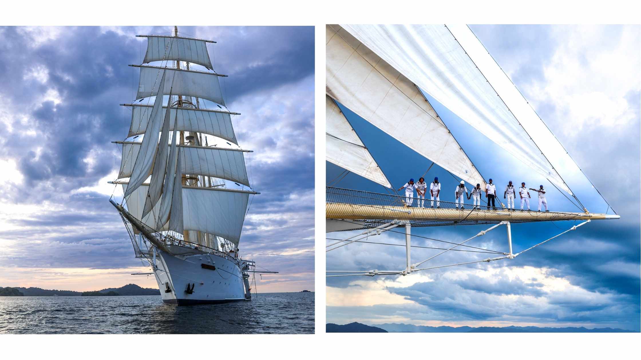 Star Clipper setting sails.