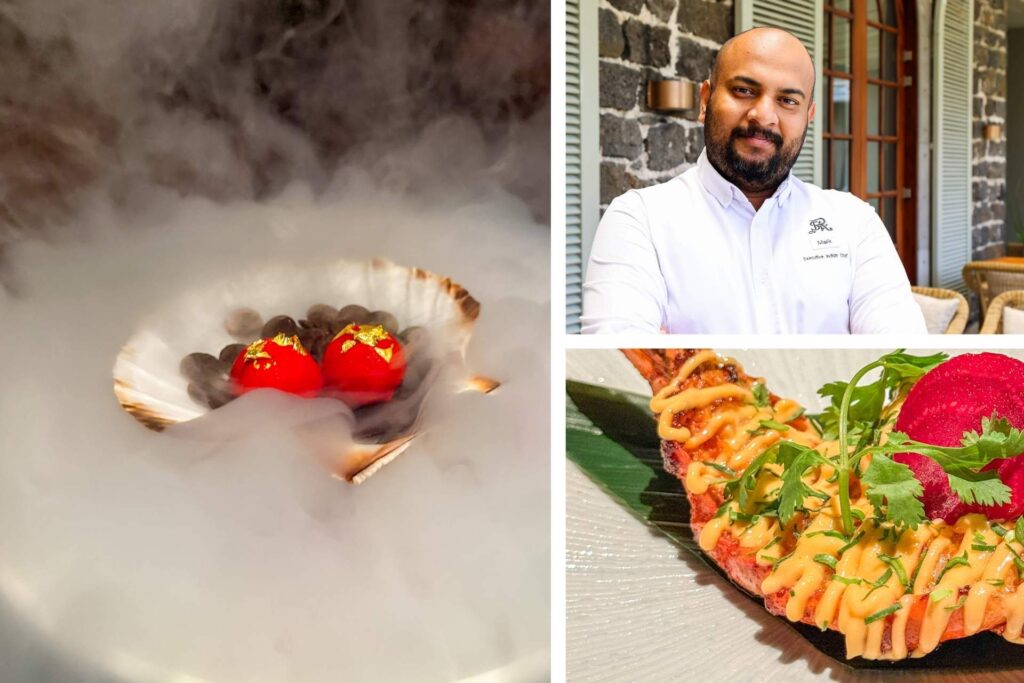 Signaturretter og kjøkkensjefen ved den indiske restauranten.