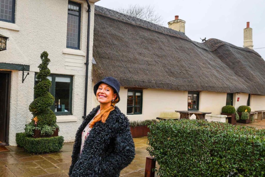 Idyllisk vertshus The Star Inn i Harome i gammel stil. Restauranten har Michelin-stjerne. 