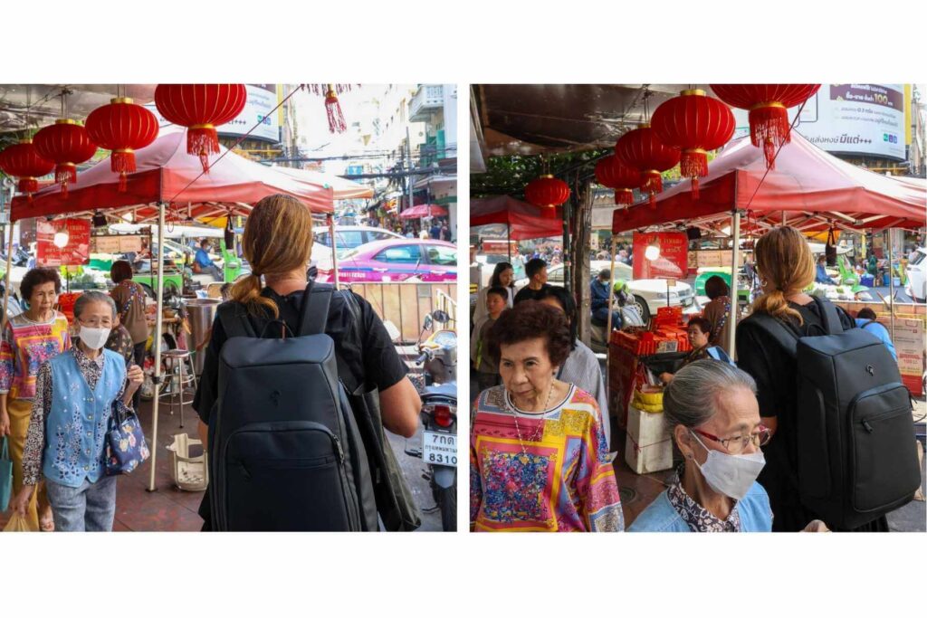 P&aring; marked og sightseeing i Bangkok med praktisk ryggsekk 