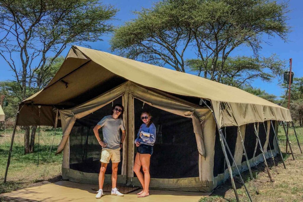 Safaritelt i Tanzania hvor vi overnattet