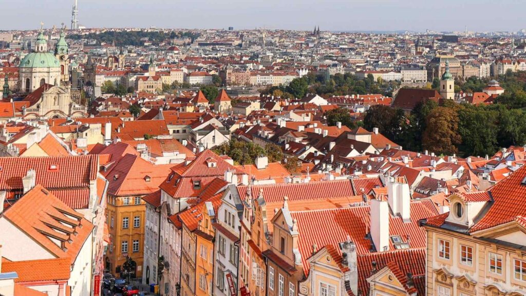 Utsikt over Praha fra Myšak ved Praha slottet
